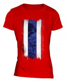 Thailand Grunge Flag Ladies T-Shirt