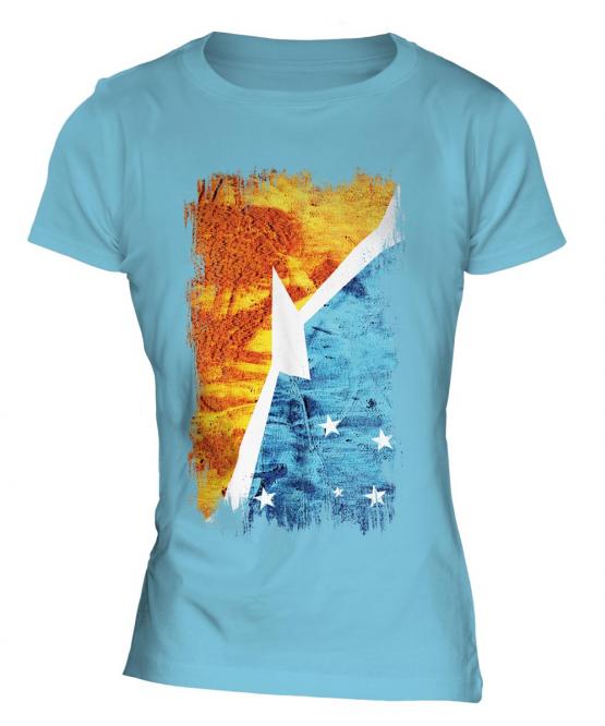 Tierra Del Fuego Province Grunge Flag Ladies T-Shirt