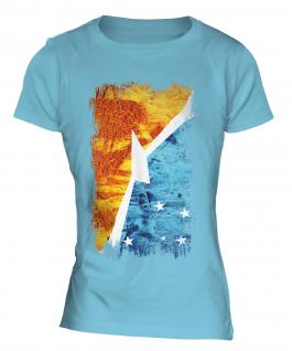 Tierra Del Fuego Province Grunge Flag Ladies T-Shirt