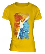Tierra Del Fuego Province Grunge Flag Ladies T-Shirt