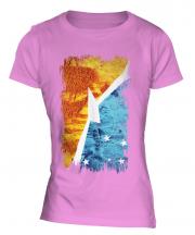 Tierra Del Fuego Province Grunge Flag Ladies T-Shirt