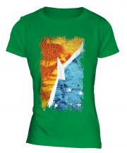 Tierra Del Fuego Province Grunge Flag Ladies T-Shirt