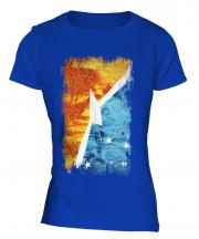 Tierra Del Fuego Province Grunge Flag Ladies T-Shirt