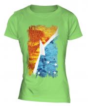 Tierra Del Fuego Province Grunge Flag Ladies T-Shirt
