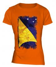 Tokelau Grunge Flag Ladies T-Shirt
