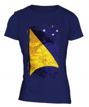 Tokelau Grunge Flag Ladies T-Shirt