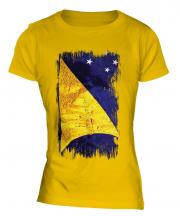Tokelau Grunge Flag Ladies T-Shirt