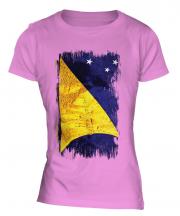 Tokelau Grunge Flag Ladies T-Shirt