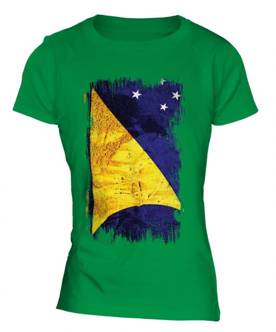 Tokelau Grunge Flag Ladies T-Shirt