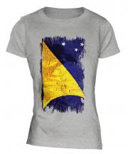 Tokelau Grunge Flag Ladies T-Shirt