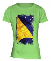 Tokelau Grunge Flag Ladies T-Shirt