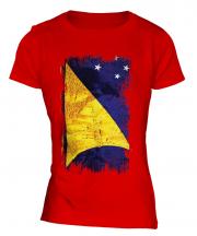 Tokelau Grunge Flag Ladies T-Shirt