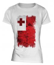 Tonga Grunge Flag Ladies T-Shirt