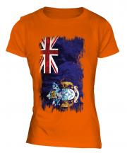 Tristan Da Cunha Grunge Flag Ladies T-Shirt