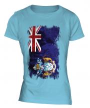 Tristan Da Cunha Grunge Flag Ladies T-Shirt