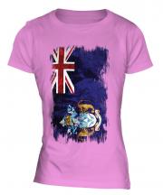 Tristan Da Cunha Grunge Flag Ladies T-Shirt