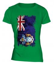 Tristan Da Cunha Grunge Flag Ladies T-Shirt