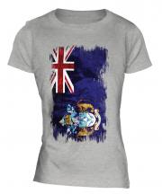 Tristan Da Cunha Grunge Flag Ladies T-Shirt