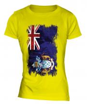 Tristan Da Cunha Grunge Flag Ladies T-Shirt