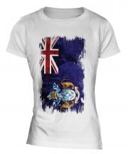 Tristan Da Cunha Grunge Flag Ladies T-Shirt