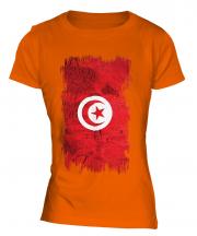 Tunisia Grunge Flag Ladies T-Shirt