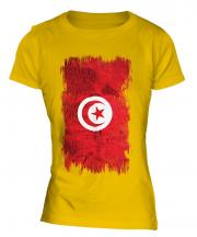 Tunisia Grunge Flag Ladies T-Shirt