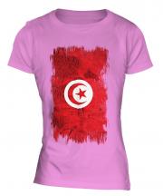 Tunisia Grunge Flag Ladies T-Shirt