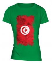Tunisia Grunge Flag Ladies T-Shirt