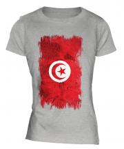 Tunisia Grunge Flag Ladies T-Shirt