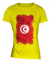 Tunisia Grunge Flag Ladies T-Shirt