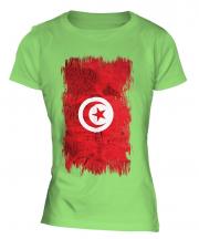 Tunisia Grunge Flag Ladies T-Shirt