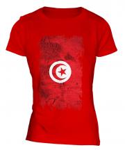 Tunisia Grunge Flag Ladies T-Shirt