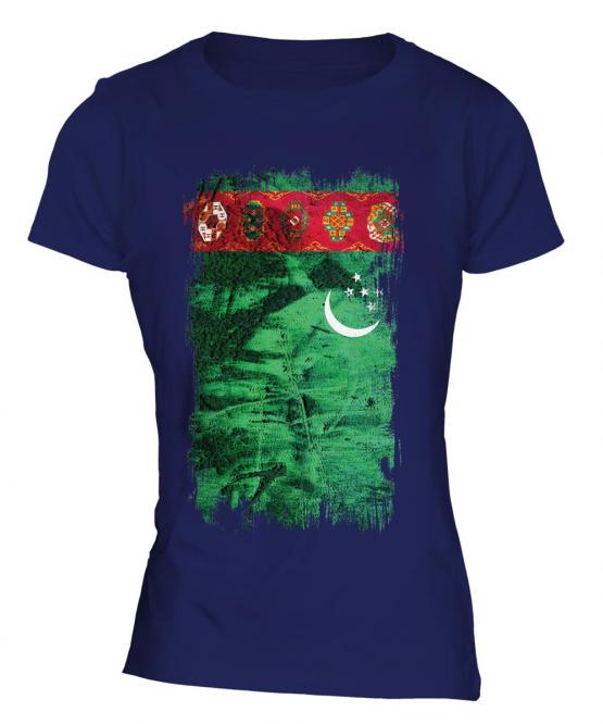 Turkmenistan Grunge Flag Ladies T-Shirt