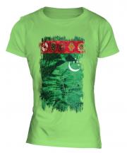 Turkmenistan Grunge Flag Ladies T-Shirt