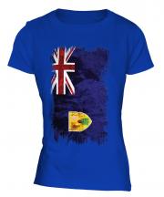 Turks And Caicos Islands Grunge Flag Ladies T-Shirt