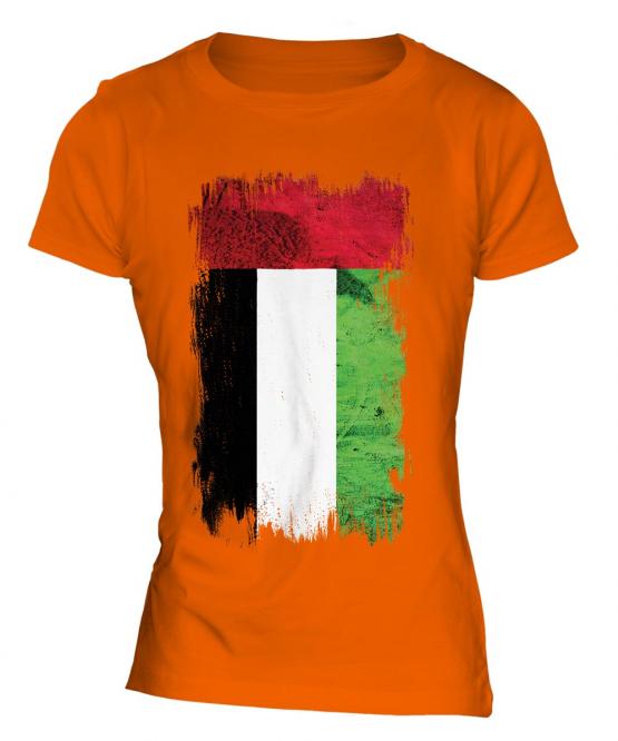 United Arab Emirates Grunge Flag Ladies T-Shirt