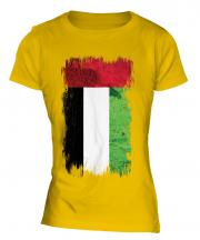 United Arab Emirates Grunge Flag Ladies T-Shirt