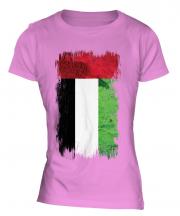 United Arab Emirates Grunge Flag Ladies T-Shirt