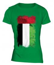 United Arab Emirates Grunge Flag Ladies T-Shirt