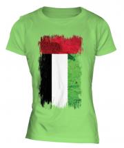United Arab Emirates Grunge Flag Ladies T-Shirt
