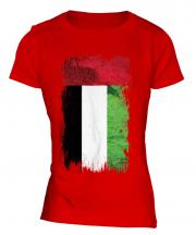 United Arab Emirates Grunge Flag Ladies T-Shirt