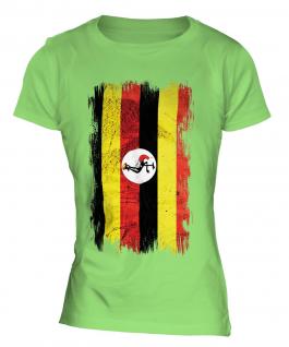 Uganda Grunge Flag Ladies T-Shirt