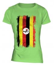Uganda Grunge Flag Ladies T-Shirt