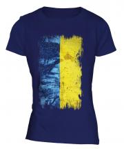 Ukraine Grunge Flag Ladies T-Shirt