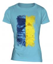 Ukraine Grunge Flag Ladies T-Shirt