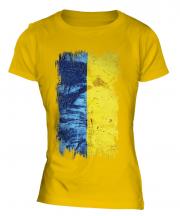 Ukraine Grunge Flag Ladies T-Shirt