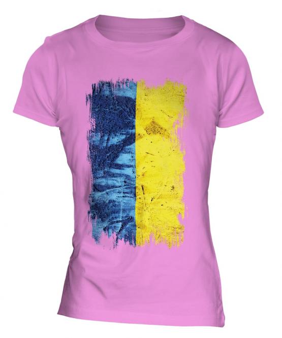 Ukraine Grunge Flag Ladies T-Shirt