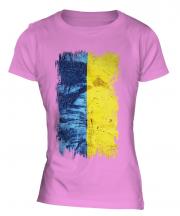 Ukraine Grunge Flag Ladies T-Shirt