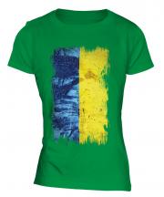 Ukraine Grunge Flag Ladies T-Shirt