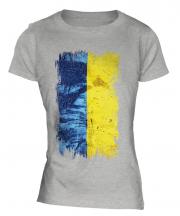 Ukraine Grunge Flag Ladies T-Shirt